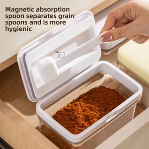 מיכלי אחסון אטומים מפלסטיק שקוף עם מכסה למטבח, למזווה, לסוכר, לקפה, לתה, עם לוגו מותאם אישית של ANYA - Product Image 3