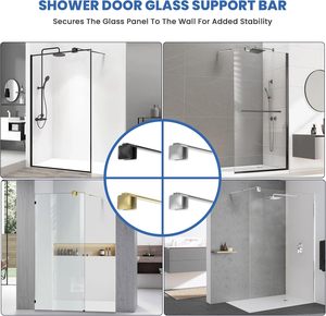 Support <span class=keywords><strong>de</strong></span> <span class=keywords><strong>douche</strong></span> télescopique en acier inoxydable doré pour verre <span class=keywords><strong>de</strong></span> <span class=keywords><strong>douche</strong></span> <span class=keywords><strong>de</strong></span> 300-1200 mm, fixation verre-contre-mur 25 mm - Product Image 3