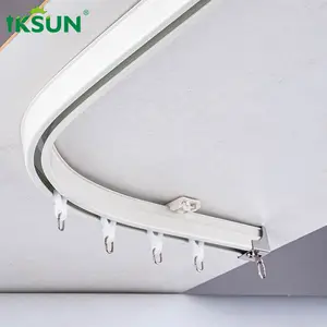 Iksun – rail de rideau pliable suspendu en aluminium en forme de l pour les baies
