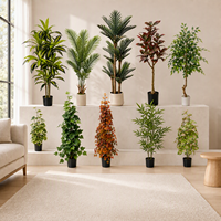 Plantes de palmier artificielles en promotion : faux arbre en pot, petit arbre en plastique noir, décoration pour la maison, l'hôtel et le bureau