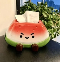Nouvelle boîte à essuie-tout en caoutchouc motif pastèque - Idéale pour la maison, le salon et les restaurants.