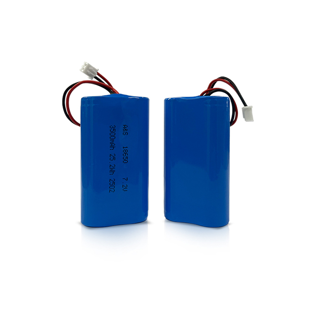 Factory Direct Sales A&S Power Rechargeable 7.2V Solid State Battery Pack 18650 3500mAh 500 Cycles 1 Year Warranty JST/Molex NTC