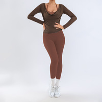 YIYI Ensemble de yoga 3 pièces : Soutien-gorge de yoga dos nu, Haut à manches longues et Legging de yoga taille haute effet push-up, très extensible et à séchage rapide