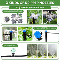 Système d'irrigation goutte à goutte Micro pour jardin, kit d'arrosage avec tuyau de 40 m 1/4 po, buses de brumisation et valve pour serre, pelouse et plantes en pot