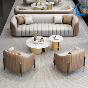 Conjunto de sofás de piel sintética para hotel, muebles duraderos para recepción, salón, vestíbulo de hotel, oficina y áreas de reuniones. - Product Image 3