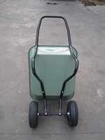 Chariot de jardin à 2 roues, chariot à benne basculante avec poignée et roues larges de 10 pouces, chariot utilitaire de jardin facile à charger