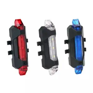 发光二极管自行车USB充电红色蓝色白色自行车变色尾灯