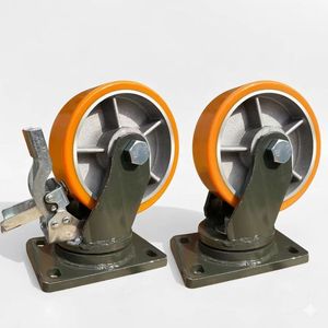 <strong>6</strong> <strong>Inch</strong> 8 <strong>Inch</strong> 10 <strong>Inch</strong> 12 <strong>Inch</strong> Heavy Duty <strong>Caster</strong> Wheels PU <strong>Casters</strong> Brake Swivel Industrial <strong>Caster</strong> Wheels - Product Image 1