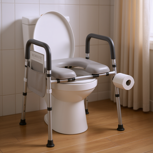 Asiento elevador de inodoro romántico, altura ajustable, capacidad de 400 libras, con asas para personas mayores, equipo de seguridad para el baño - Product Image 2