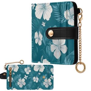 Wholesale Custom Double-sided Hawaiian Style PU <b>Leather</b> <b>Wallet</b> Fashion Hibiscus Printed <b>Passport</b> Holder with Card Storage - Product Image 3
