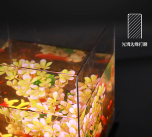 LED สแควร์อะคริลิคตู้ปลาโต๊ะมุมมองไมโครดูตู้<span class=keywords><strong>ปลาทอง</strong></span>ขนาดเล็กห้องนั่งเล่นพร้อมตู้เต่าแสง - Product Image 3