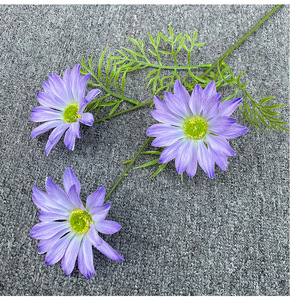 Fiori artificiali Monet, <span class=keywords><strong>3</strong></span> teste di crisantemi estivi, margherite persiane, fiori artificiali in seta per decorazioni nuziali. - Product Image 3