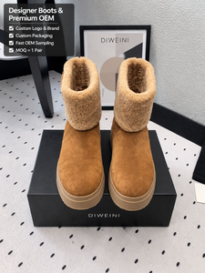 Luxury Designer Chestnut Suede <b>Platform</b> Snow <b>Boots</b> <b>Women</b> High Quality Winter Warm Bottes Botas Chaussures New - Product Image 1
