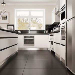 Meubles de cuisine modernes, design en kit, finition laquée blanche, matériau en bois MDF pour les contenants de rangement de cuisine, quincaillerie - Product Image 4