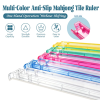Poussoir de cartes moderne et coloré, règle de Mahjong américain en acrylique transparent avec design multicolore, portable et durable