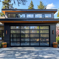 Porte de garage sectionnelle en aluminium avec vitrage intégral, porte de garage automatique transparente pour maison et bâtiment commercial