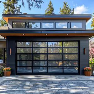 Porte de <span class=keywords><strong>garage</strong></span> sectionnelle en aluminium avec vitrage intégral, porte de <span class=keywords><strong>garage</strong></span> automatique transparente pour maison et bâtiment commercial - Product Image 3