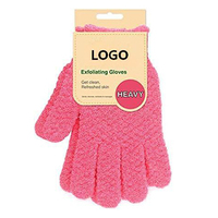 Oferta Especial KAMI BG-001 Guantes Exfoliantes Ovalados Cómodos para Baño y Ducha, de Nailon y Poliéster, Diseño Simple