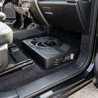Haut-parleur de voiture, caisson de basses alimenté à profil bas de 10 pouces, 200W, mince, OEM ODM, logo personnalisé, sous le siège, caisson de basses 12V