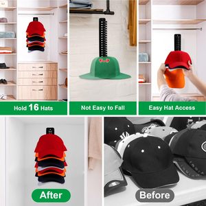Baixo Preço New Wall Hat Organizer com Strong Sticky Hanging Multi-Tier Wall Hat <span class=keywords><strong>Rack</strong></span> para Baseball Caps Armazenamento - Product Image 4