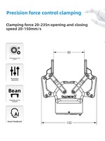 Robotiq 2F-85 Pince robotique fabriquée au Canada, commande intégrée de servomoteur adaptatif, contrôle précis de la force, bras de contrôle de force
