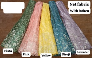 Kadınlar için ağır süslenmiş <span class=keywords><strong>Net</strong></span> Lehenga Georgette Flair gelin Partywear kutlamak tören geceleri tarzı - Product Image 6