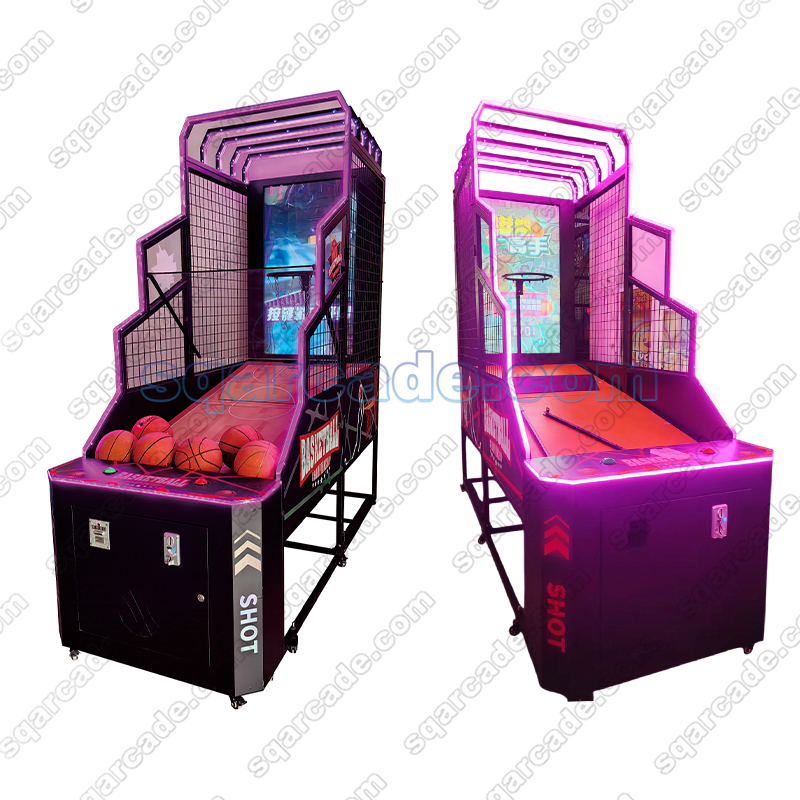 55 Inch LED Emitting Dynamic Basketball Machine for Coin Operated Commercial Basketball Game Machine with Scoring System