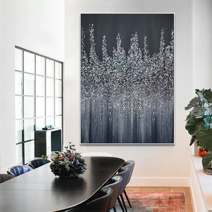 Mới nhất thiết kế thủ công màu đen bạc nghiền Kính tường sơn trang trí trừu tượng Acrylic long lanh nghệ thuật - Product Image 6