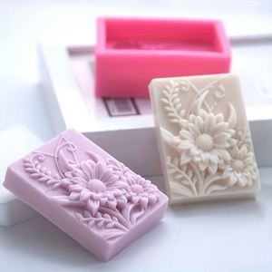 Art Floral Daisy Rectangle Silicone <b>Mold</b>, Premium DIY Handmade <b>Mold</b> for Soap, <b>Cake</b>, Chocolate Craft Making - Product Image 4