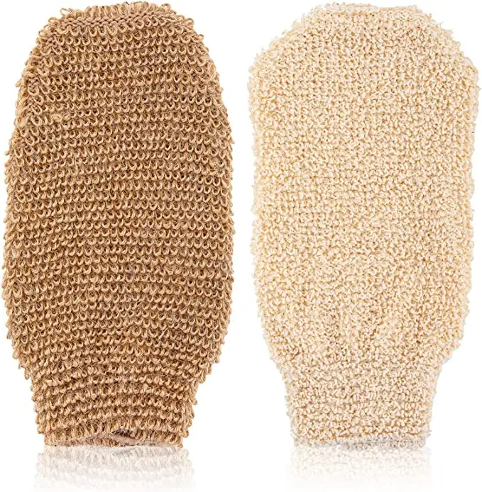 Hemp Bath Massage Mitts Foaming Shower for Scrub Bamboo Fiber Exfoliating Gloves