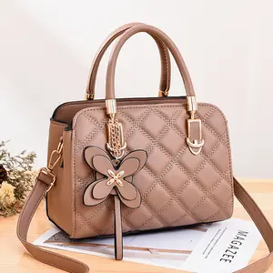 Bolsa de mão de couro feminina, bolsa de ombro longa para meninas