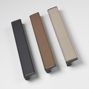 Leather Wrapped T-Shaped Cabinet Handle Color-Matched Embedded Pull for Wardrobe Drawer &amp; Cabinet <strong>Doors</strong> - Product Image 3