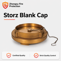 Capuchon Storz vierge personnalisé avec chaîne DN100 DN125 DN150 en aluminium et laiton pour équipement professionnel de pompier, de sauvetage et de lutte contre les incendies maritimes.
