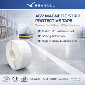 Bande de protection magnétique pour rail AGV, profil de rampe, protection du sol pour robots d'entrepôt, chariot élévateur, circulation, PVC, caoutchouc - Product Image 1