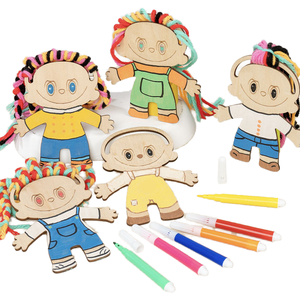 Juguete de madera de estilo de pelo DIY inspirado en Montessori para niños, juego de pintura creativa, tren, habilidades motoras finas, educación temprana para niños - Product Image 1