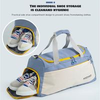 Bolsa de Almacenamiento para Gimnasio y Ejercicio, Bolsa Deportiva de Poliéster Resistente, Organizador de Viaje con Compartimento para Zapatos, Plegable, Gran Capacidad