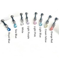 Pendentif étoile multicolore ASTM F136 en titane, style punk, clou de nez, boucles d'oreilles clous, incrusté 5A, pour mariage et fête