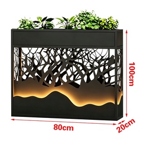 Separador de ambientes para comedor/oficina, de acero galvanizado, con soporte para plantas y flores, estilo occidental. - Product Image 6