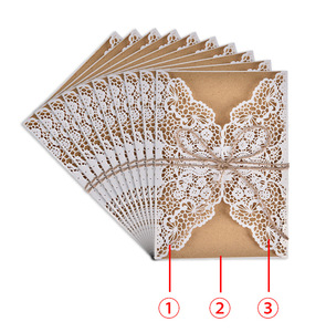 Flower Hollow Cut Wedding <strong>Invitations</strong> Elegant Engagement Mariage Wedding <strong>Invitation</strong> Card With Rope <strong>Free</strong> Envelope Seals - Product Image 6