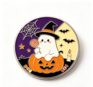 Moneda de desafío de Halloween personalizada, de metal esmaltado de doble cara, tipo broche redondo, para recuerdos de fiesta y regalo - Product Image 2