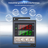 Régulateur de Température Industriel Numérique Intelligent PID 220V, Thermostat RELAIS REX-C100 avec Sortie Relais SSR