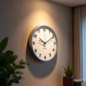 Reloj de pared (25cm) con números blanco y plateado RAC1003 - Product Image 3