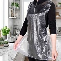 Tablier jetable robuste en PE transparent, imperméable, à couverture intégrale, pour la manipulation des aliments, la restauration et l'atelier