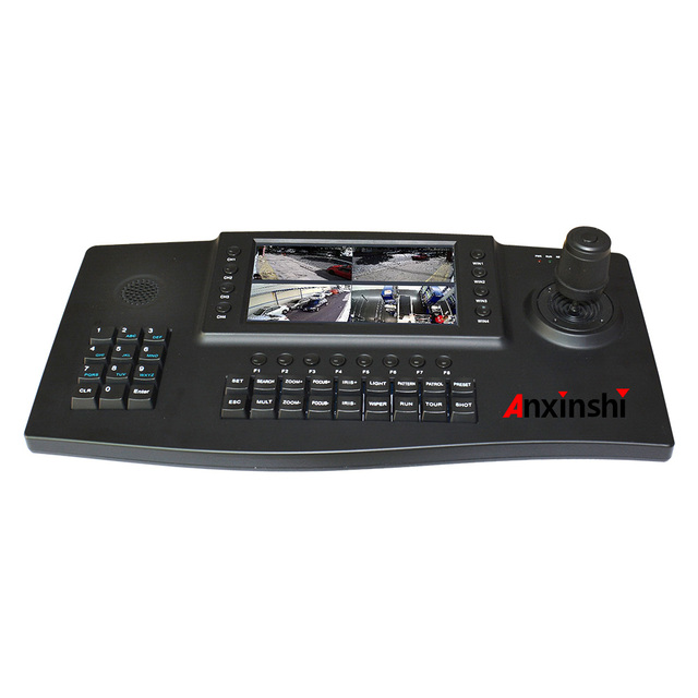 Anxinshi 7 Inch TFT LCD Network Keyboard Controller Network 4D Keyboard Controller 4ch Video Display Keyboard Controller