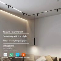 Spot LED magnétique sur rail coulissant encastré pour salon, fixation en surface dissimulée, CRI élevé Ra90+, dimmable