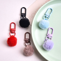 Coloré fausse fourrure Pom Pom sac breloque porte-clés doux artificiel moelleux en peluche pompon sac à dos écouteur pendentif accessoires