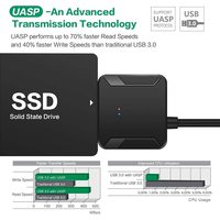 Adaptador SATA a USB 3,0, cable convertidor de disco duro externo para HDD de 2,5 "3,5", SSD con fuente de alimentación