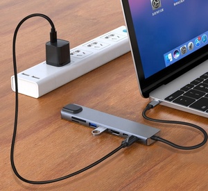 محطة إرساء متعددة المنافذ من النوع <span class=keywords><strong>C</strong></span> عالية الجودة 8 في 1 مع 4K HD I USB3.0 RJ45 SD TF PD - Product Image 5