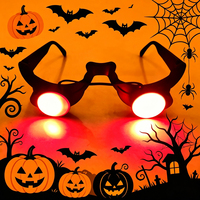 Lunettes LED Éco-Responsables Lumineuses à Verres Roses Style Anime pour Déguisement, Décoration de Fête d'Halloween, Cosplay et Danse
