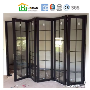 Estilo moderno <span class=keywords><strong>plegable</strong></span> de acero de ventana y diseño de Puerta de Hierro de vidrio templado puerta <span class=keywords><strong>plegable</strong></span> con parrilla - Product Image 2